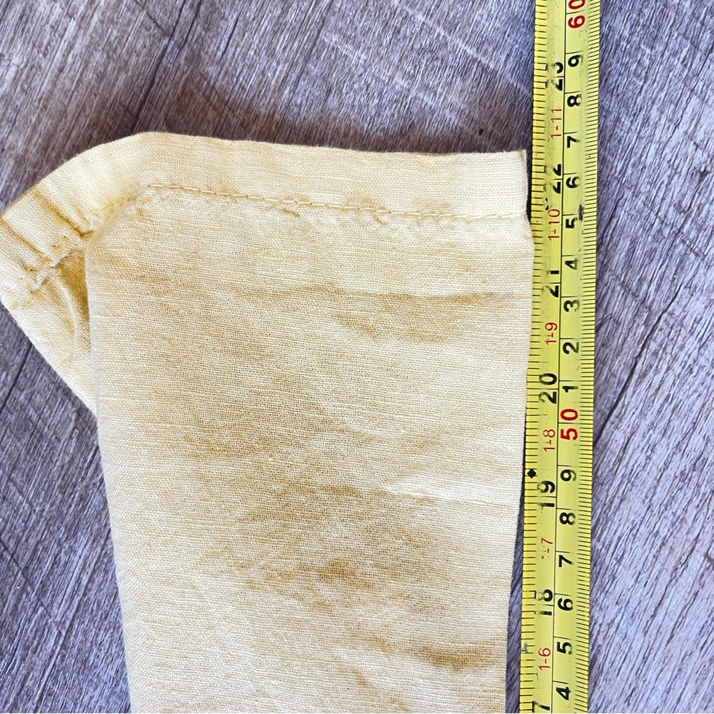 Terzo Millennio Linen Top Yellow High Low Roll Tab Sleeves Shirt Tunic Sz M - Picture 14 of 16